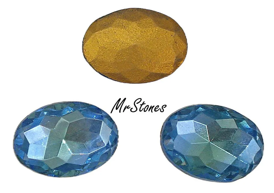 18x13mm (4115) Bermuda Blue Oval Scalloped Edge Shallow Cut