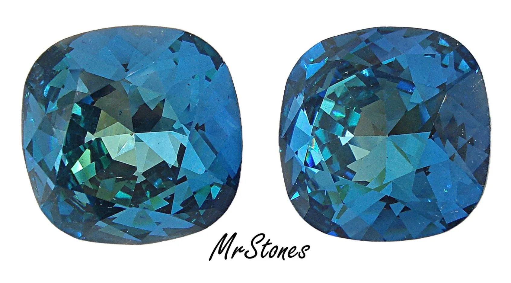 20mm (4470) Bermuda Blue Antique Square Swarovski