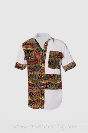African Men's Shirt With Crocodiles