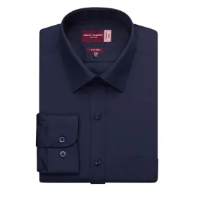 BA148-15 Brook Taverner Mens Long Sleeve Rapino Shirt Navy 15 1/2"
