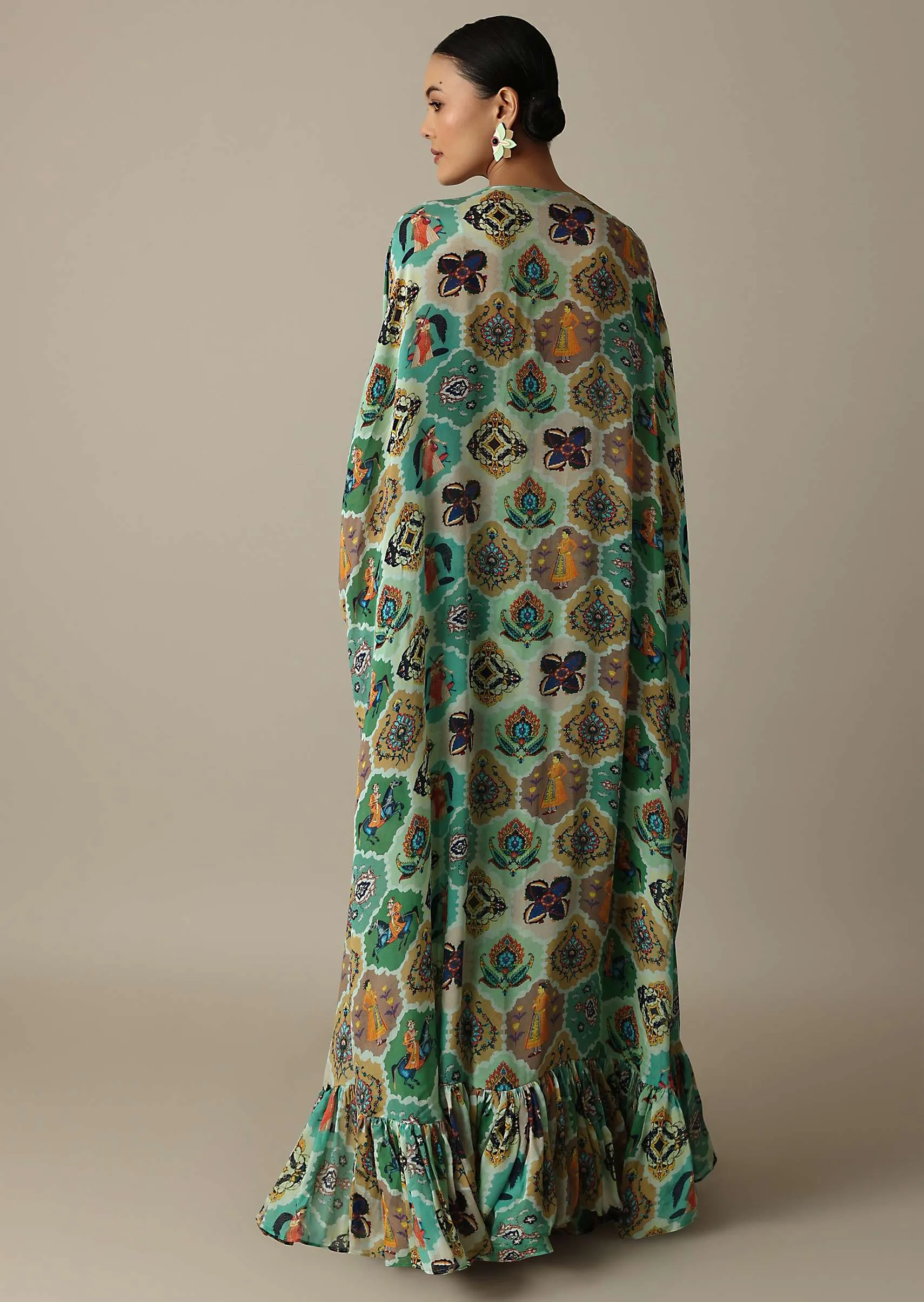 Enchanting Green Chiffon Printed Palazzo Set