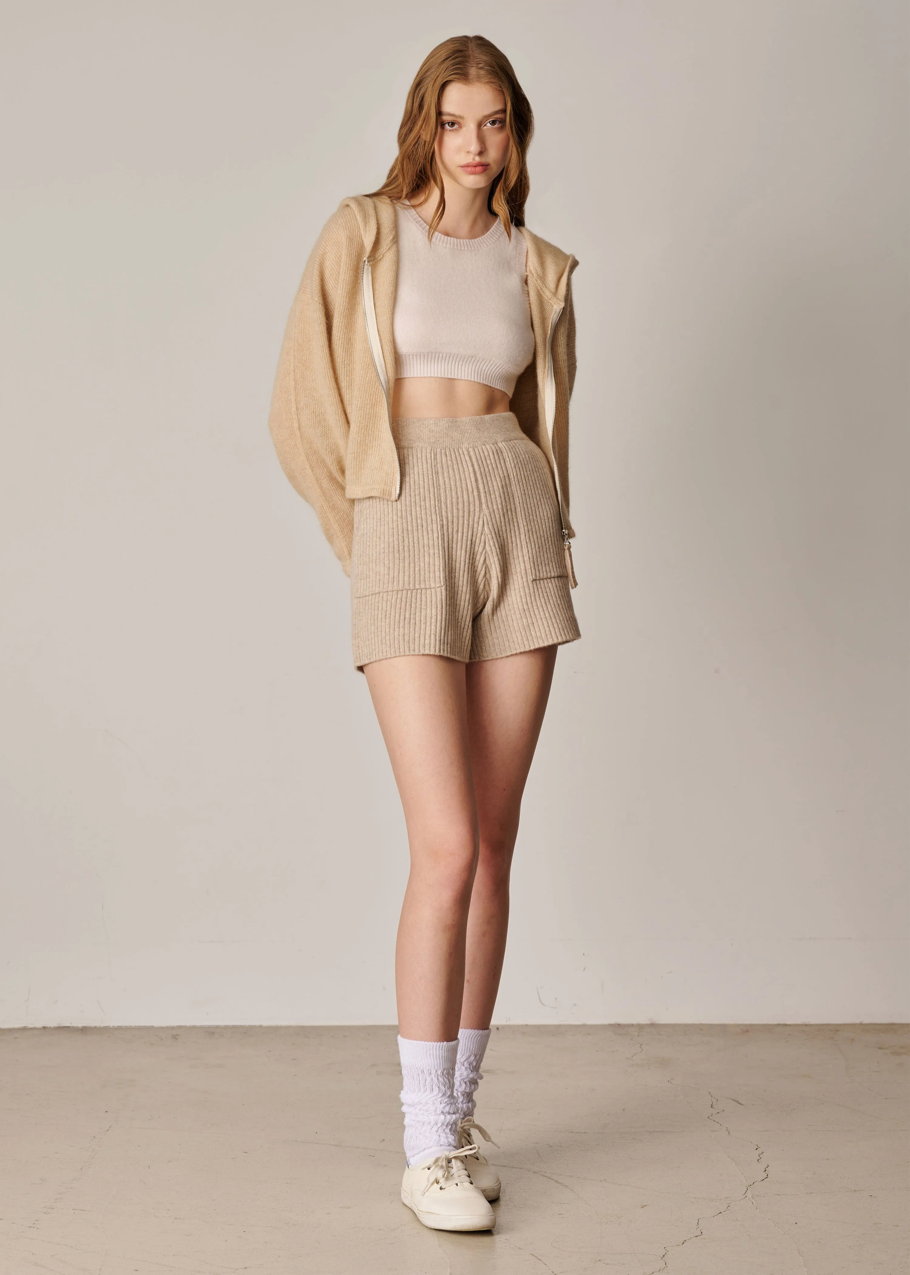 Letizia Cropped Cardigan - Camel