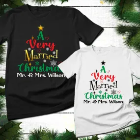 Personalized A Very Married Christmas Couples Shirts, Christmas Shirt, Couples Shirts, Christmas Matching Couple, Grinch