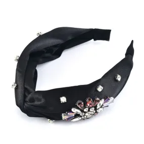 Satin Black & Crystal Hairband