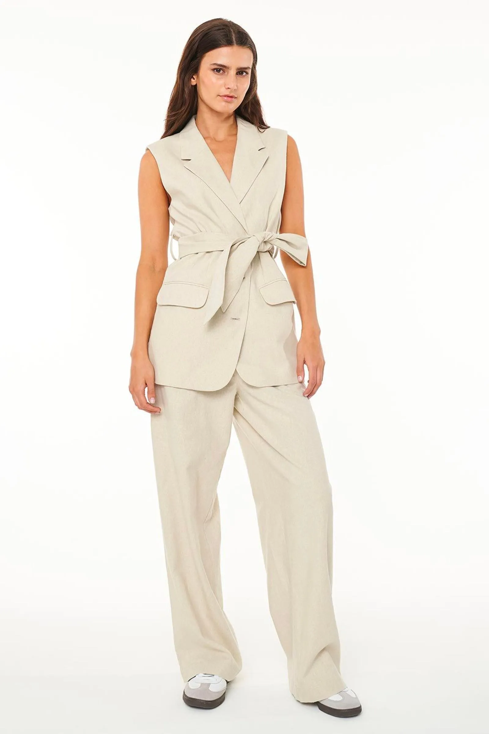 SAVILLE BOXY VEST - CHALK MARLE