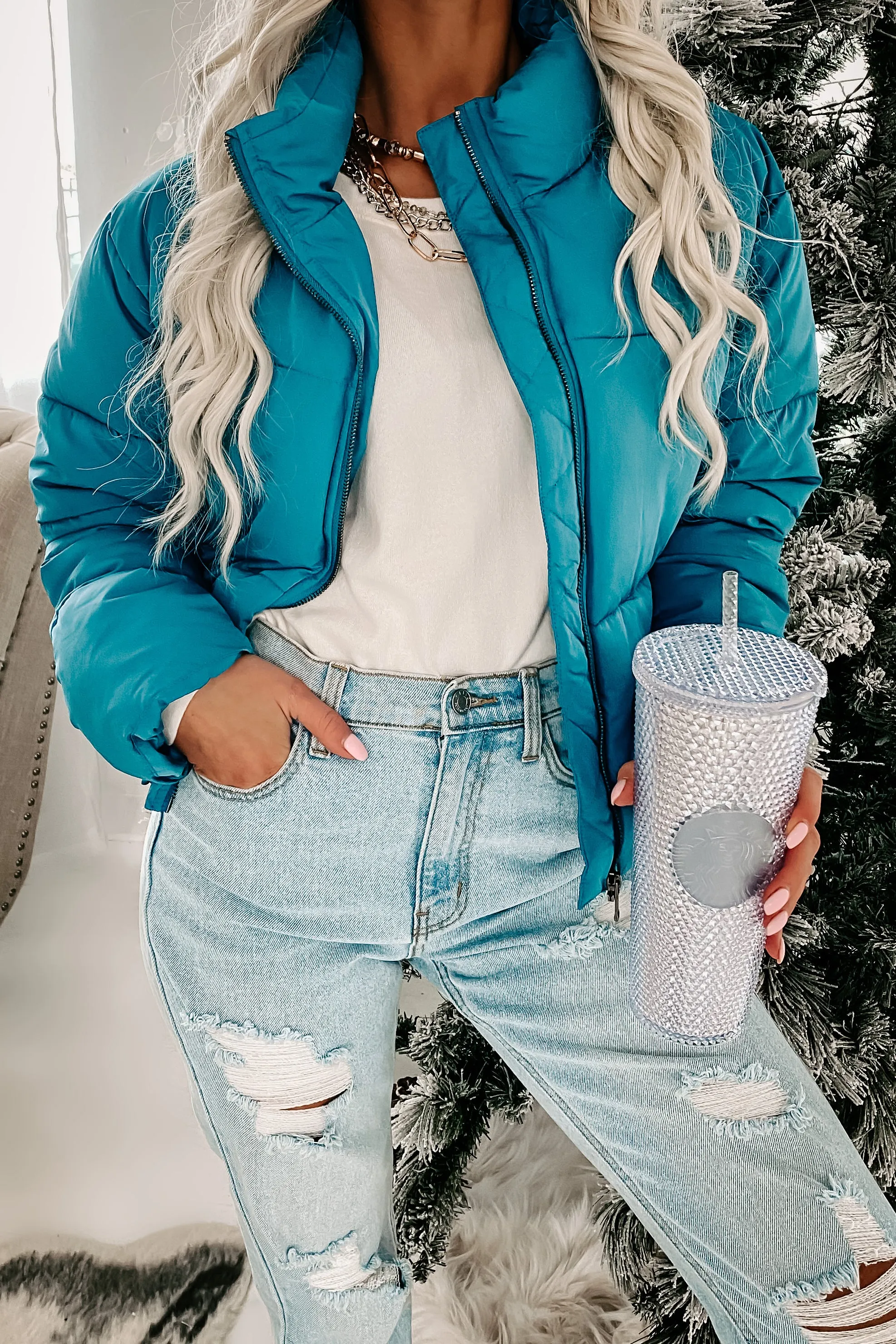 Subzero Temps Puffer Jacket (Peacock Blue)