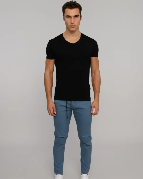 The ESNTL Black V-Neck Tee