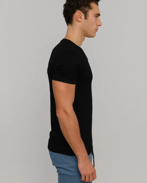 The ESNTL Black V-Neck Tee